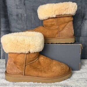 UGG Classic Short II Chestnut Suede Shearling Boots 1016223 Womens 7